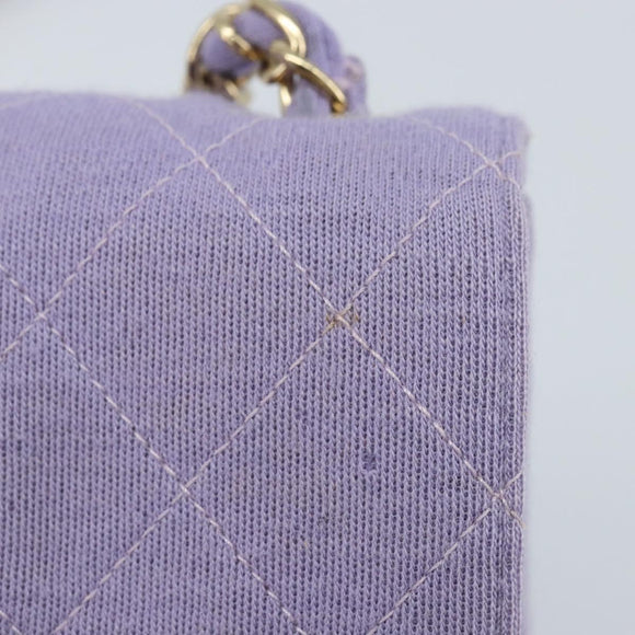 CHANEL Matelasse Chain Shoulder Bag cotton Purple Gold CC Auth ka2484SAV