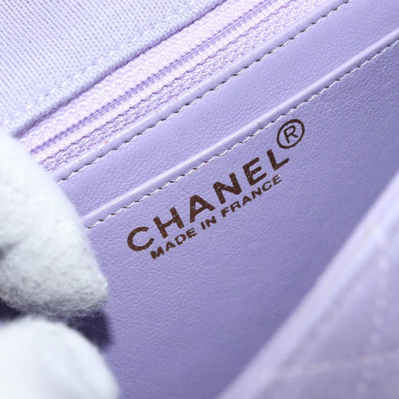 CHANEL Matelasse Chain Shoulder Bag cotton Purple Gold CC Auth ka2484SAV