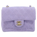 CHANEL Matelasse Chain Shoulder Bag cotton Purple Gold CC Auth ka2484SAV-13