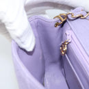 CHANEL Matelasse Chain Shoulder Bag cotton Purple Gold CC Auth ka2484SAV-24