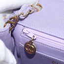 CHANEL Matelasse Chain Shoulder Bag cotton Purple Gold CC Auth ka2484SAV-25
