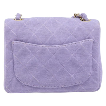 CHANEL Matelasse Chain Shoulder Bag cotton Purple Gold CC Auth ka2484SAV - 0