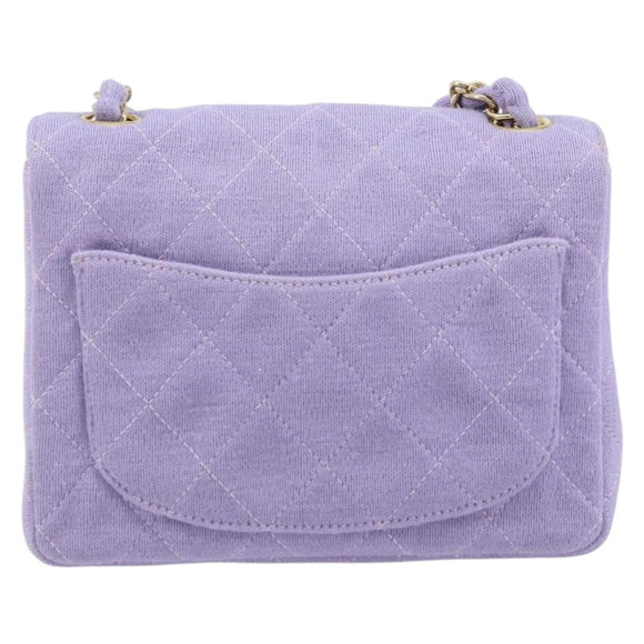 CHANEL Matelasse Chain Shoulder Bag cotton Purple Gold CC Auth ka2484SAV