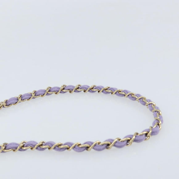 CHANEL Matelasse Chain Shoulder Bag cotton Purple Gold CC Auth ka2484SAV