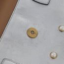 GUCCI Bamboo Chain Broadway Shoulder Bag Leather 2way Silver 453778 Auth ka2490V-19