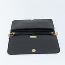 Christian Dior Honeycomb Canvas Chain Shoulder Bag PVC Black Gold Auth ka2491-10
