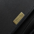 Christian Dior Honeycomb Canvas Chain Shoulder Bag PVC Black Gold Auth ka2491-18