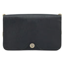 Christian Dior Honeycomb Canvas Chain Shoulder Bag PVC Black Gold Auth ka2491-13
