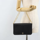 Christian Dior Honeycomb Canvas Chain Shoulder Bag PVC Black Gold Auth ka2491-22