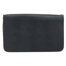 Christian Dior Honeycomb Canvas Chain Shoulder Bag PVC Black Gold Auth ka2491-2