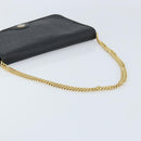 Christian Dior Honeycomb Canvas Chain Shoulder Bag PVC Black Gold Auth ka2491-7