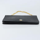 Christian Dior Honeycomb Canvas Chain Shoulder Bag PVC Black Gold Auth ka2491-5
