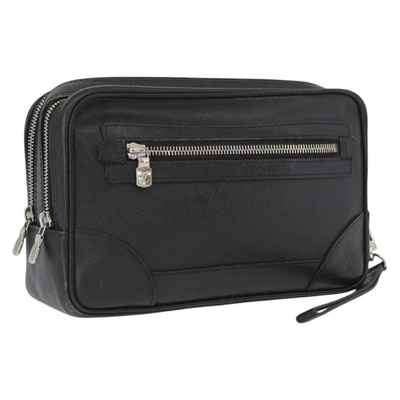 LOUIS VUITTON Taiga Pavel Clutch Bag Ardoise M31142 LV Auth ka2492
