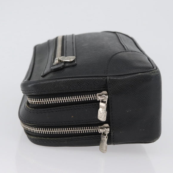 LOUIS VUITTON Taiga Pavel Clutch Bag Ardoise M31142 LV Auth ka2492