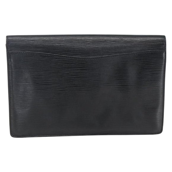 LOUIS VUITTON Epi Montaigne 27 Clutch Bag Black M52652 LV Auth ka2493