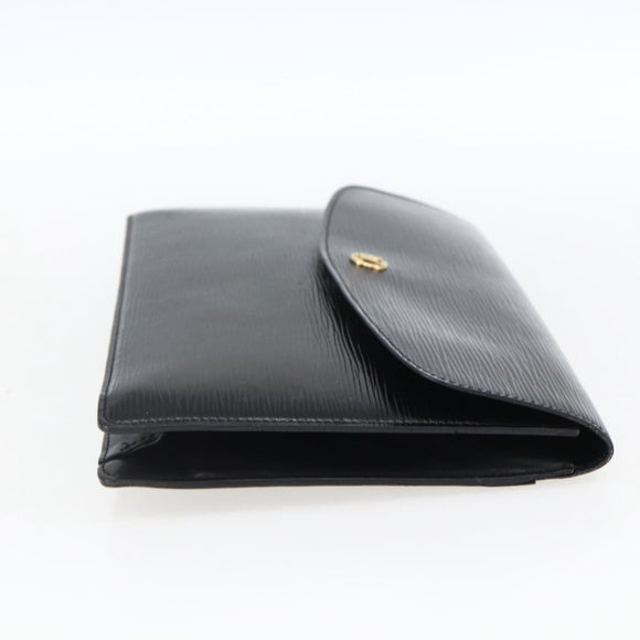 LOUIS VUITTON Epi Montaigne 27 Clutch Bag Black M52652 LV Auth ka2493