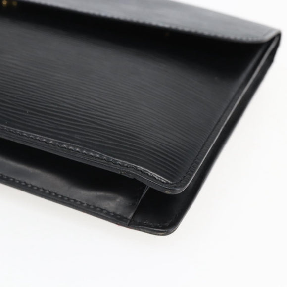 LOUIS VUITTON Epi Montaigne 27 Clutch Bag Black M52652 LV Auth ka2493