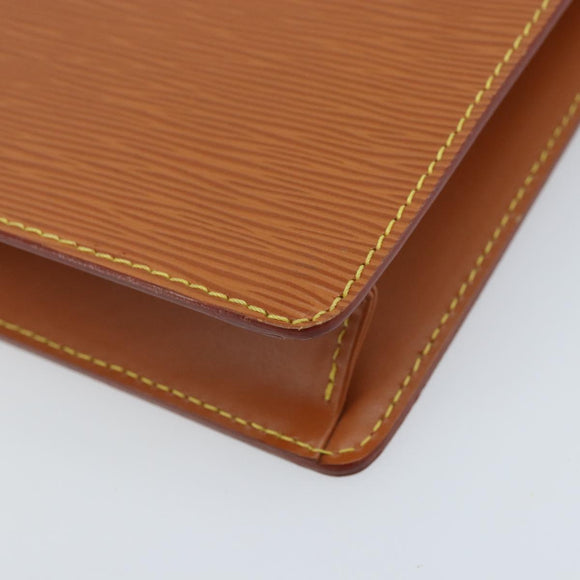 LOUIS VUITTON Epi Pochette Homme Bag Brown Zipangu Gold M52528 LV Auth ka2494