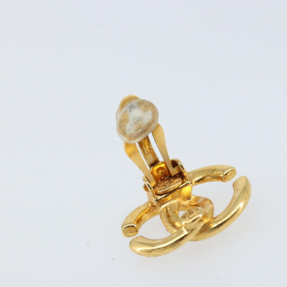 CHANEL Earring metal Gold Tone CC Auth ka2498V