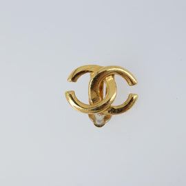 CHANEL Earring metal Gold Tone CC Auth ka2498V - 0