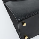 Salvatore Ferragamo Vala Hand Bag Leather Black Gold Auth ka2505-14
