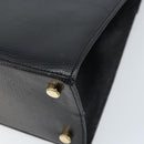 Salvatore Ferragamo Vala Hand Bag Leather Black Gold Auth ka2505-15