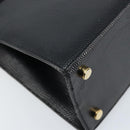 Salvatore Ferragamo Vala Hand Bag Leather Black Gold Auth ka2505-16