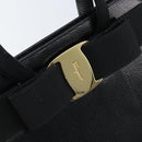 Salvatore Ferragamo Vala Hand Bag Leather Black Gold Auth ka2505-17