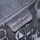 Salvatore Ferragamo Vala Hand Bag Leather Black Gold Auth ka2505-12