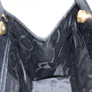 Salvatore Ferragamo Vala Hand Bag Leather Black Gold Auth ka2505-18