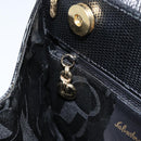 Salvatore Ferragamo Vala Hand Bag Leather Black Gold Auth ka2505-20