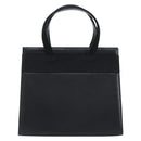 Salvatore Ferragamo Vala Hand Bag Leather Black Gold Auth ka2505-2