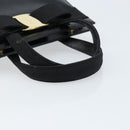 Salvatore Ferragamo Vala Hand Bag Leather Black Gold Auth ka2505-7