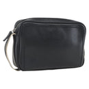 Salvatore Ferragamo Clutch Bag Leather Black Silver Auth ka2510-1