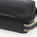 Salvatore Ferragamo Clutch Bag Leather Black Silver Auth ka2510-15