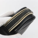 Salvatore Ferragamo Clutch Bag Leather Black Silver Auth ka2510-8