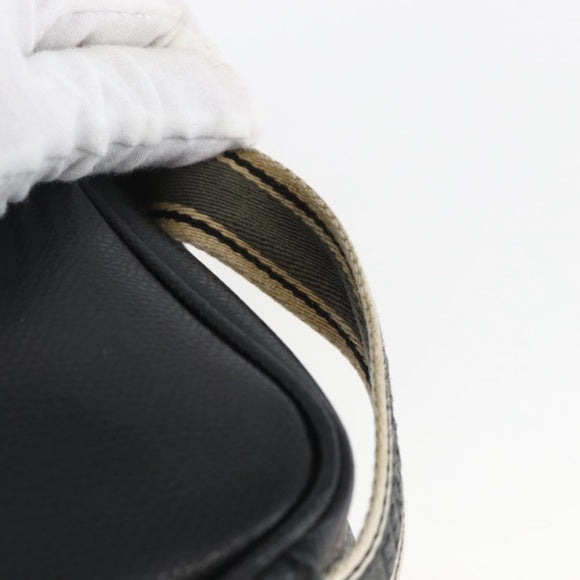 Salvatore Ferragamo Clutch Bag Leather Black Silver Auth ka2510