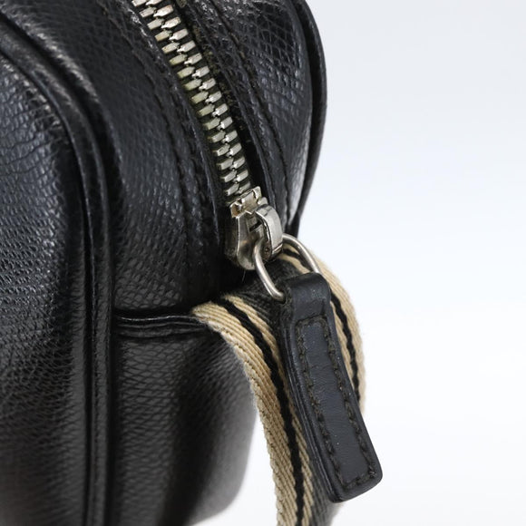 Salvatore Ferragamo Clutch Bag Leather Black Silver Auth ka2510