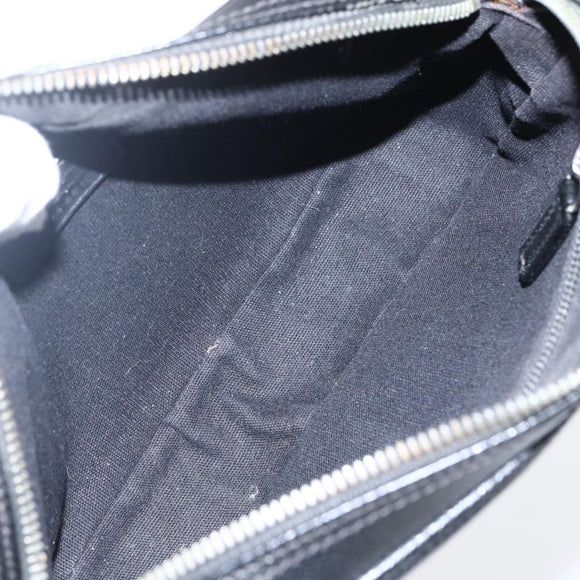 Salvatore Ferragamo Clutch Bag Leather Black Silver Auth ka2510