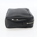 Salvatore Ferragamo Clutch Bag Leather Black Silver Auth ka2510-4