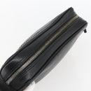 Salvatore Ferragamo Clutch Bag Leather Black Silver Auth ka2510-5