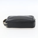Salvatore Ferragamo Clutch Bag Leather Black Silver Auth ka2510-6