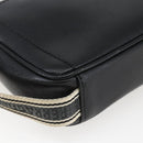 Salvatore Ferragamo Clutch Bag Leather Black Silver Auth ka2510-14