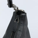 GUCCI Bamboo Hand Bag Leather Black Silver 000 0531 Auth ka2522-15