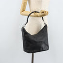 GUCCI Bamboo Hand Bag Leather Black Silver 000 0531 Auth ka2522-23