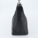 GUCCI Bamboo Hand Bag Leather Black Silver 000 0531 Auth ka2522-4