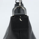 GUCCI Bamboo Hand Bag Leather Black Silver 000 0531 Auth ka2522-6