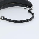 GUCCI Bamboo Hand Bag Leather Black Silver 000 0531 Auth ka2522-8