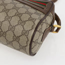GUCCI GG Supreme Web Sherry Line Bag PVC Beige Gold 56 02 087 Auth ka2524-10