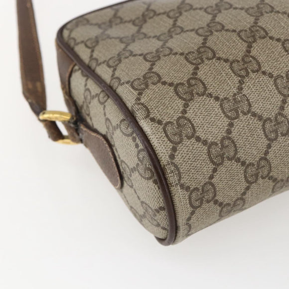 GUCCI GG Supreme Web Sherry Line Bag PVC Beige Gold 56 02 087 Auth ka2524